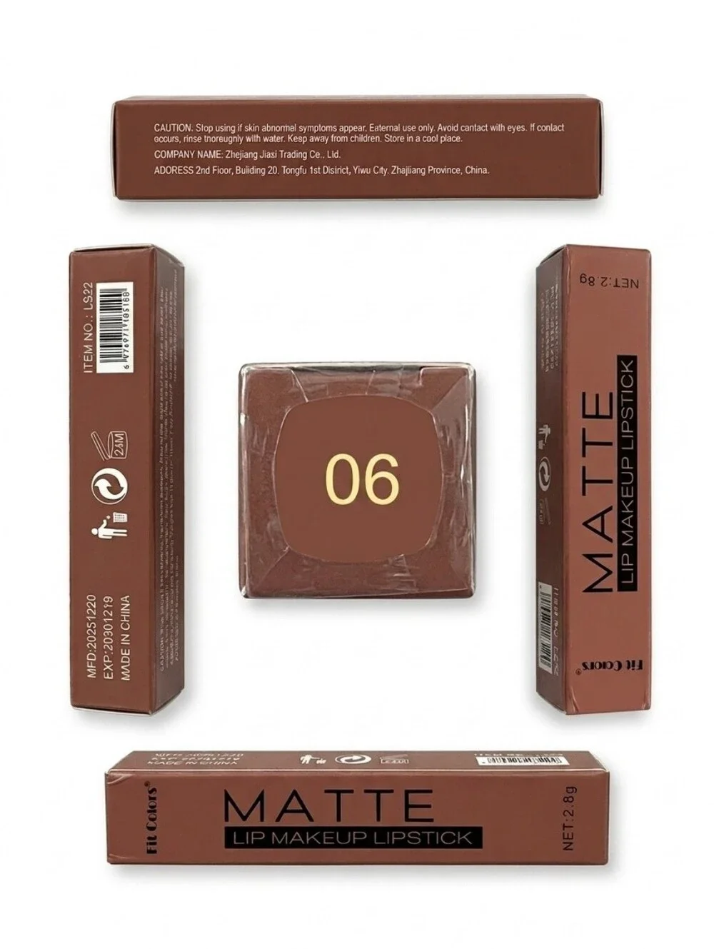 Matte Lipstick Stick in Deep Brown (Color 06)-NIB